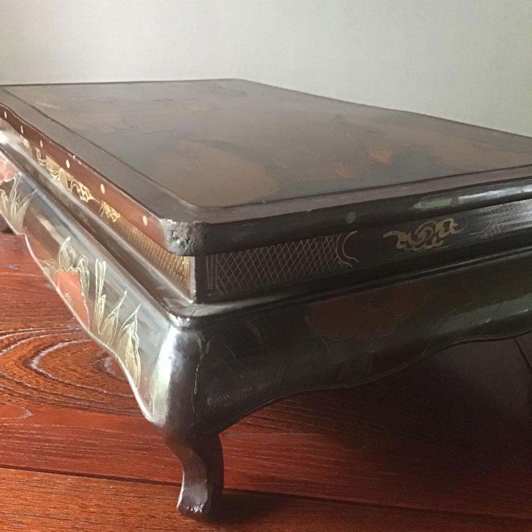 支那人遊庭図　香炉台　花台　　清朝期