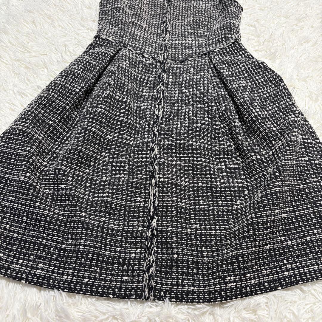 【美品】Rene TISSUEツイードワンピース Aライン フレア 38