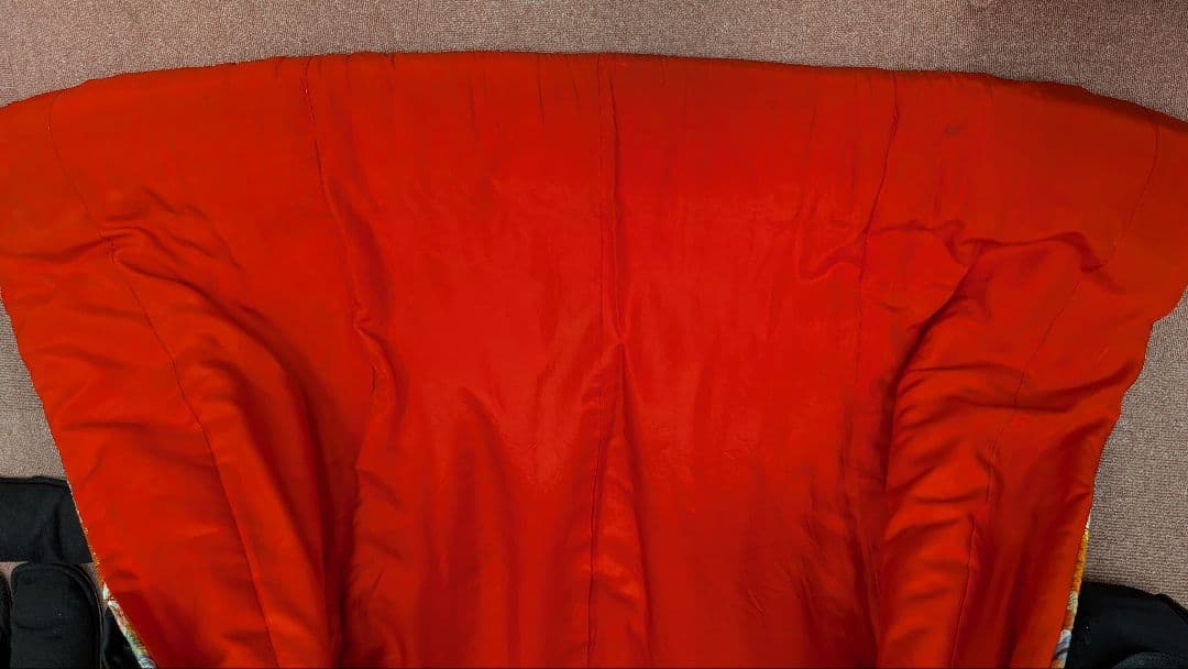 色打掛　オレンジ朱色牡丹