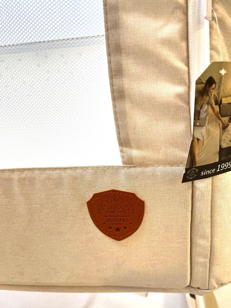 HZDMJ ベビーベッド ベージュ(カーキ) 【おまけ:防水シーツ付き】