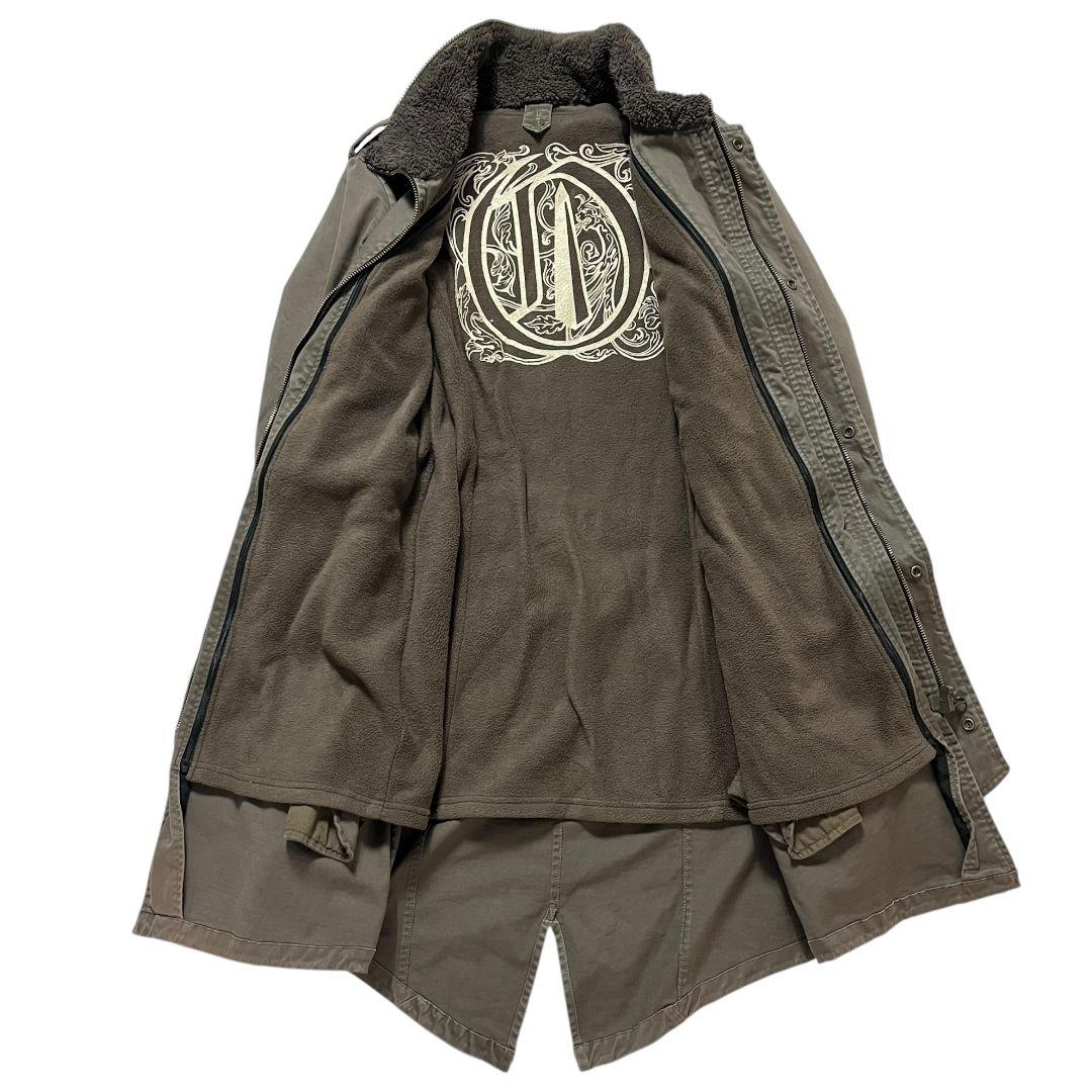 【 美品 】 オベリスク　モッズコート　フリースライナー　ビッグロゴ　襟ボア