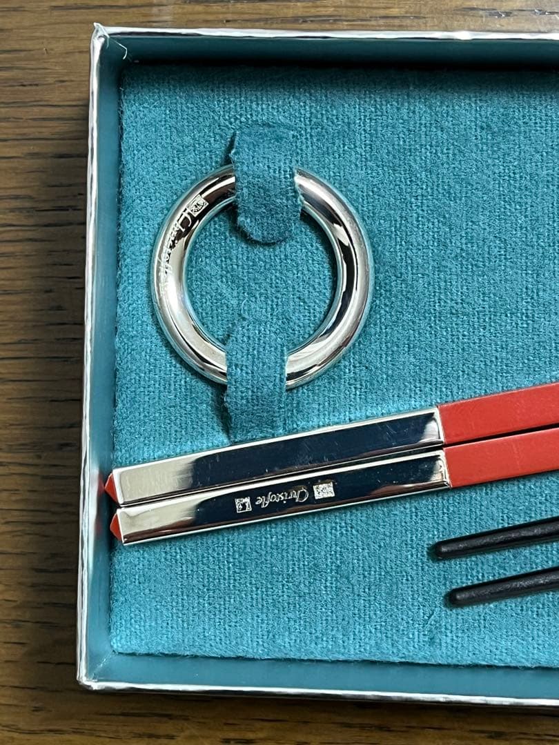 CHRISTOFLE 赤黒箸セット