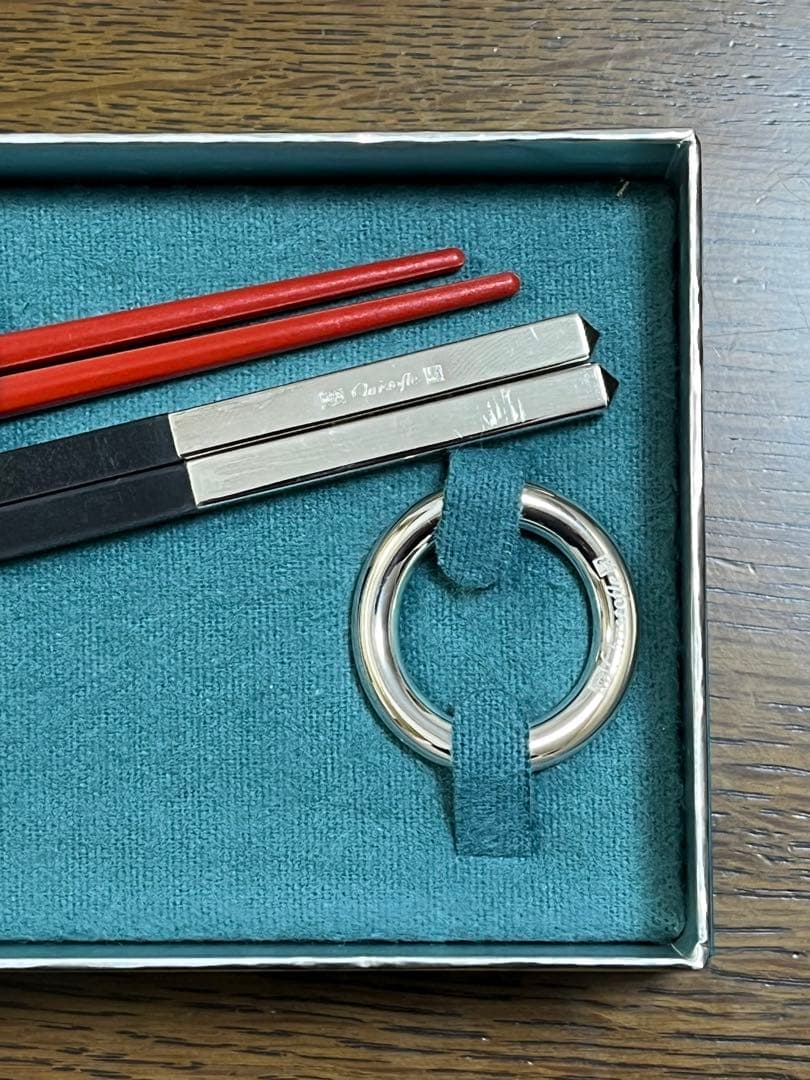 CHRISTOFLE 赤黒箸セット