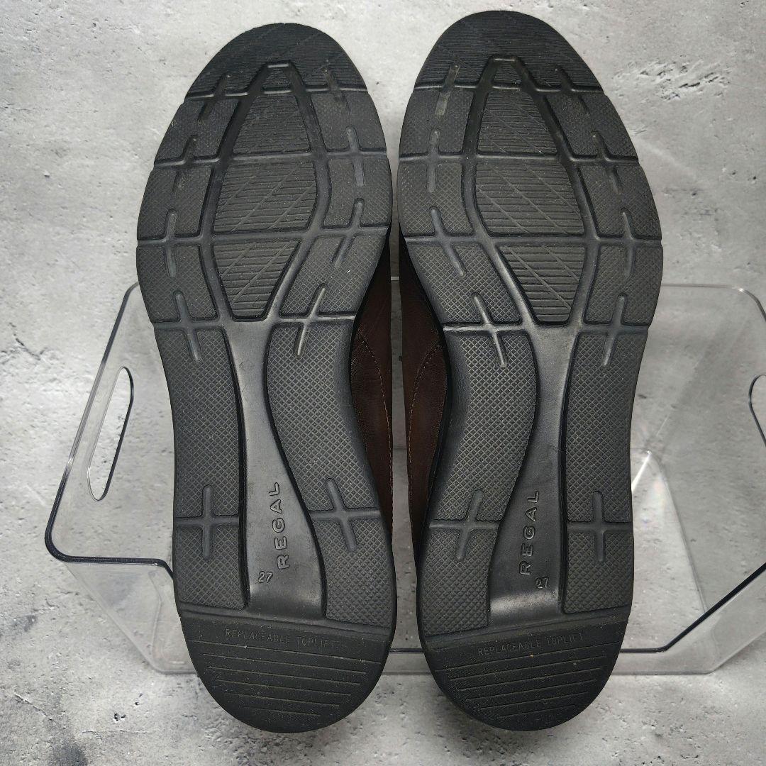 【人気定番デザイン】極美品 REGAL【27】レザードレススニーカー ビジカジ