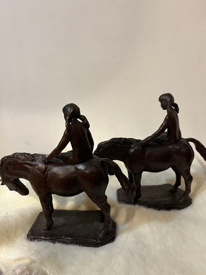 Kelsey 騎馬像 ブロンズ製　2体セット 1976年製
