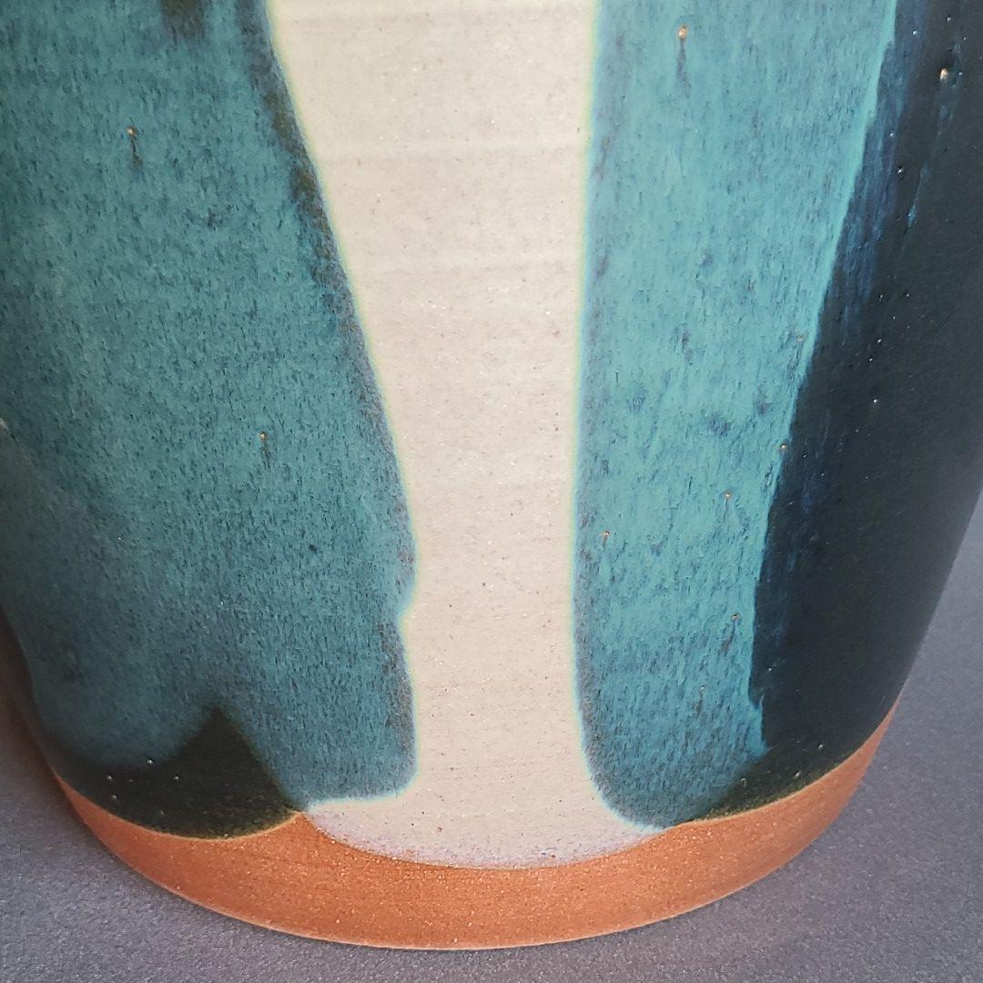 信楽焼傘立て  三彩流し 高さ４７cm