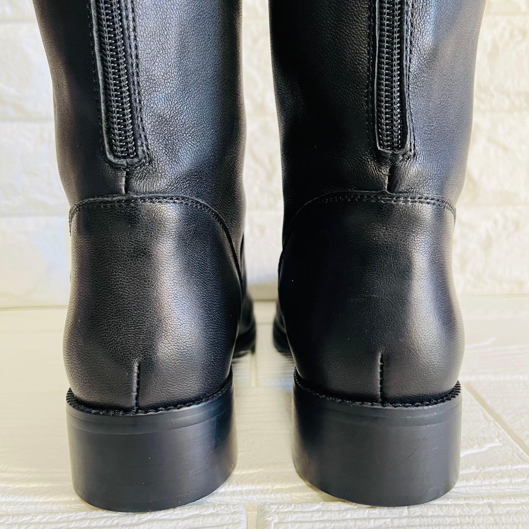【極美品】REMME レザー ロングブーツ 黒 37 23.5 バックジップ