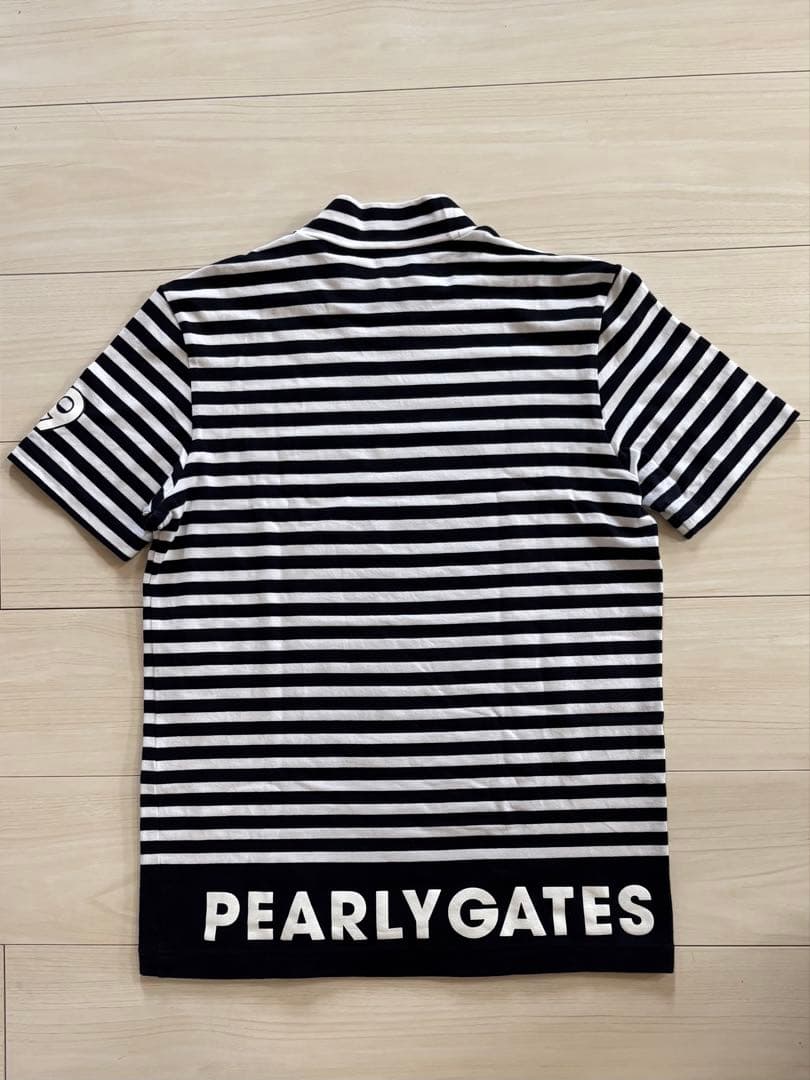 PEARLY GATES ストライプ 半袖モックネックシャツ