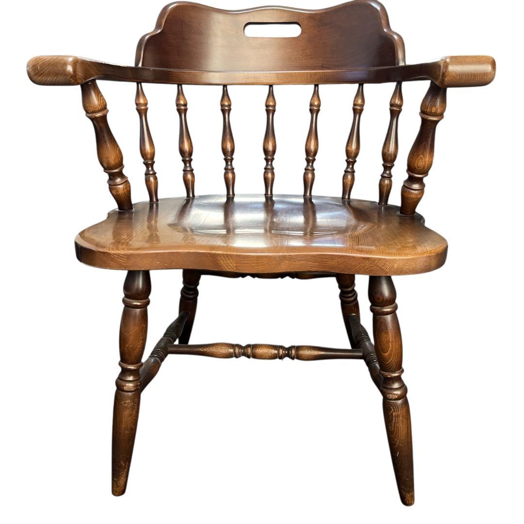 飛騨産業 ウィンザーアームチェア ダイニングチェア レトロ 椅子 キツツキマーク