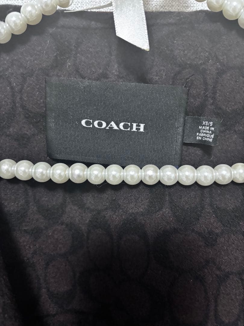 【美品】COACH ダブルフェイスケープ コートブラック