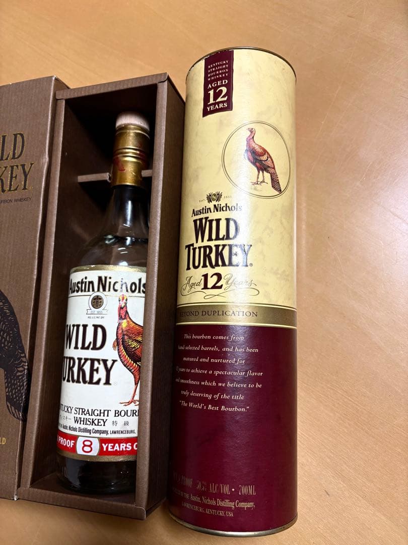 ワイルドターキー 8 年オールドボトル空・ギフトボックスセット
