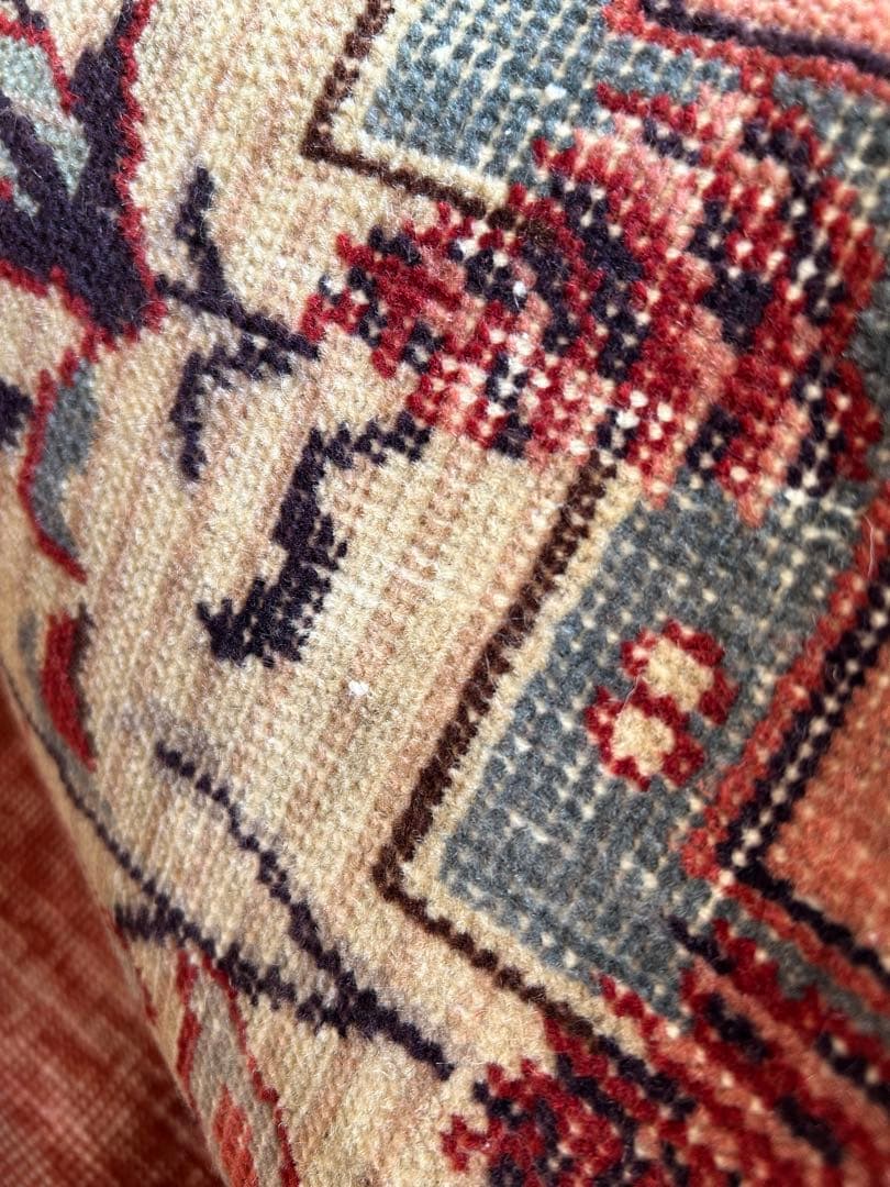 265×88 シャービー茜色 ハーフメダリオン ヴィンテージ トルコラグ