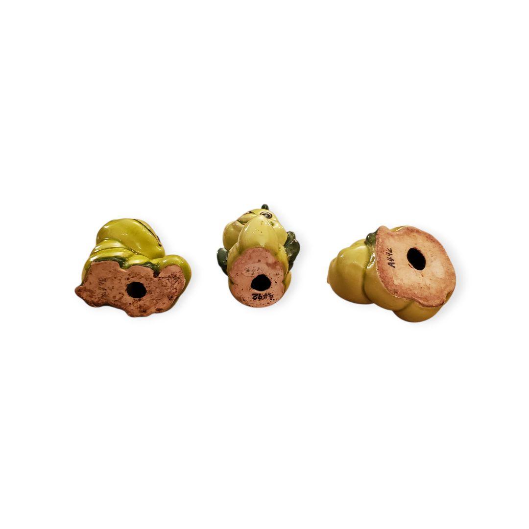 昭和レトロ　芋虫　 陶器　置物 　セット