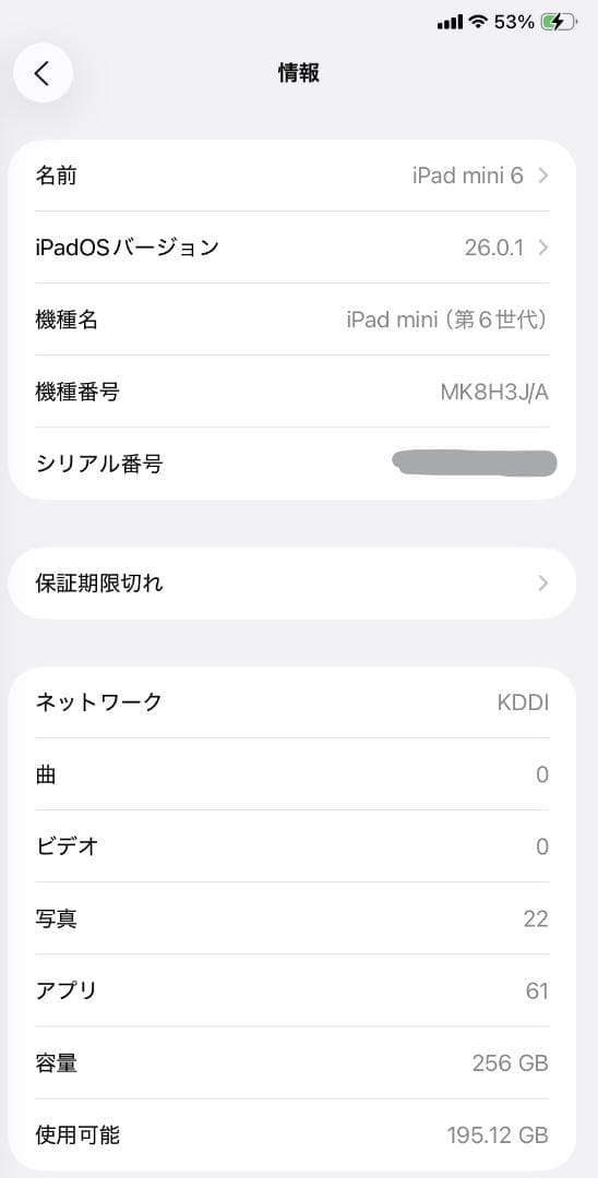 Apple iPad mini 6 Cellular 256GB スターライト