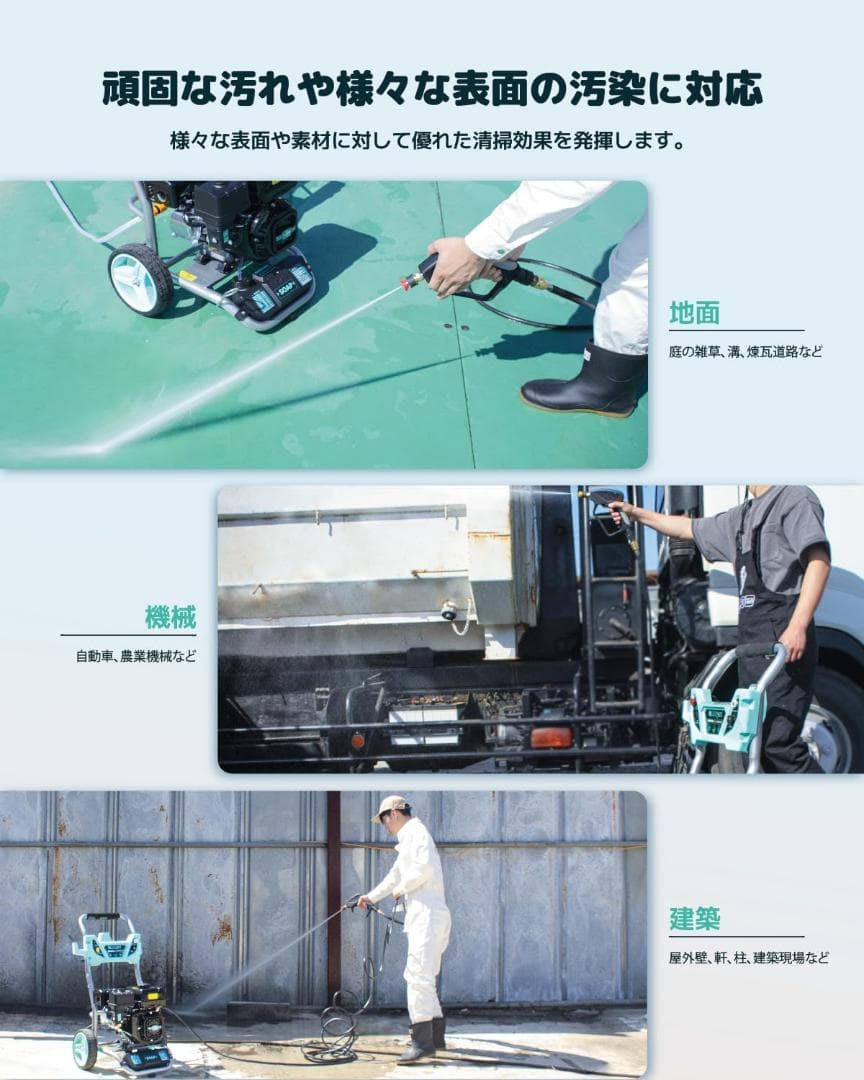 kareyouエンジン式高圧洗浄機 20MPAガソリンエンジン7.0馬力 純銅製