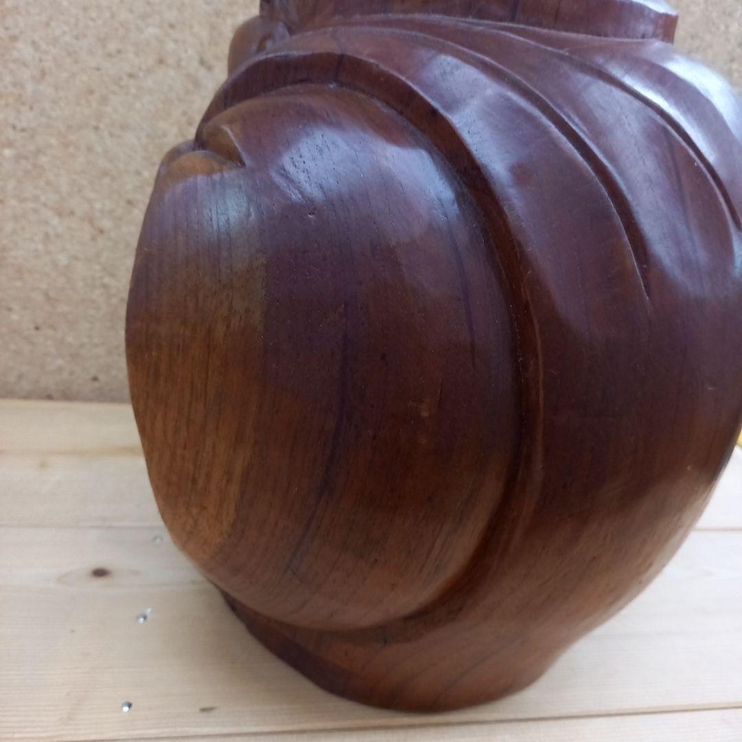 木製 福の神 彫刻　大黒　置物　縁起物　木彫り