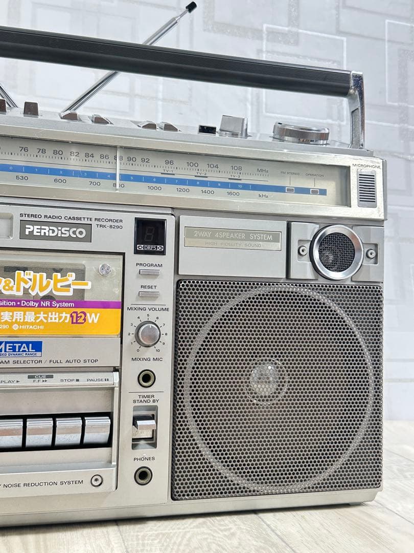 美品動作品| HITACHI 日立ラジカセ TRK-8290 昭和レトロ　ラジオ