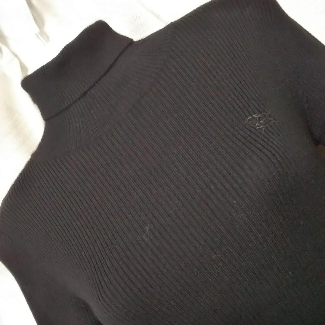 バーバリーブルーレーベル リブニットチェックスカートワンピース