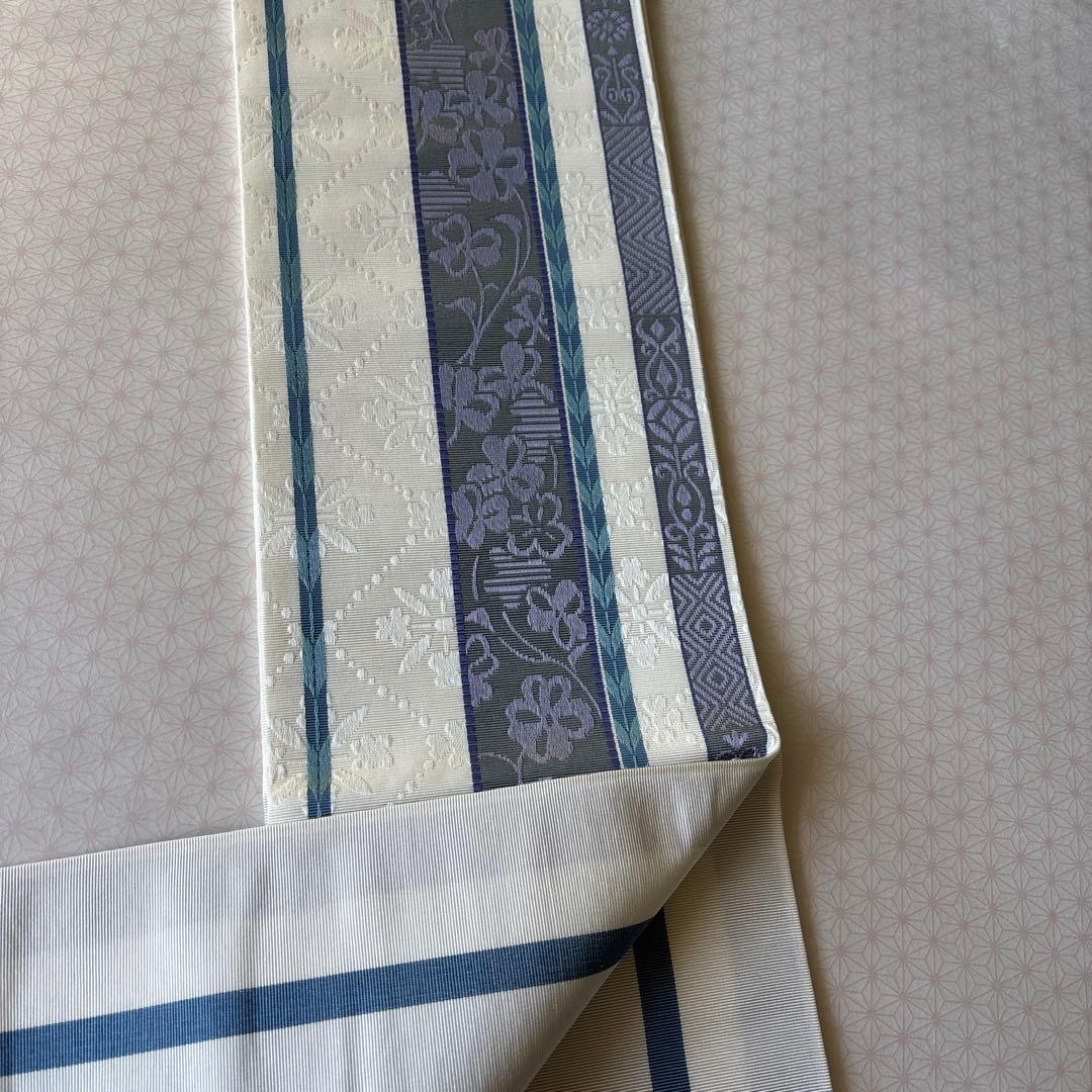 OB80本場筑前博多織小袋帯　半幅帯　椿 本袋　正絹　新品