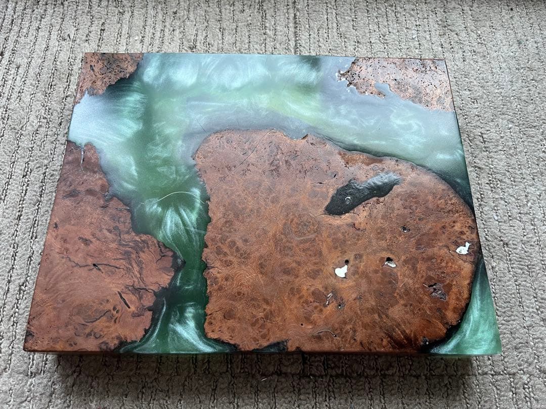 wire ウィレ ウッドレジンプレート 植物 アガベ 塊根植物 台座 美品