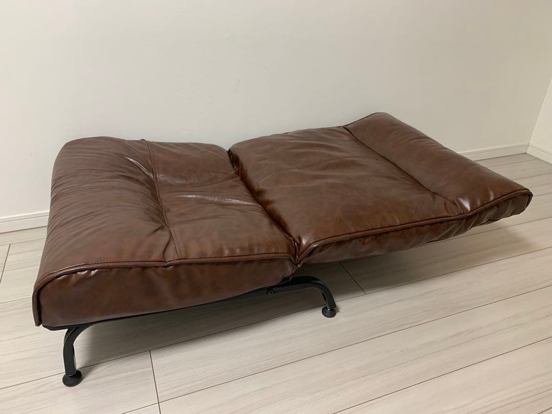 ブラウン ソフトレザー 1人掛けソファ リクライニング