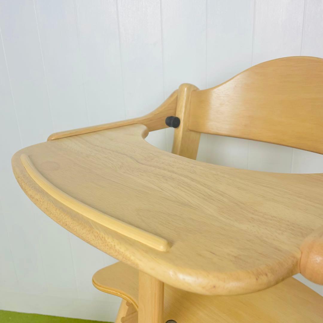 【美品】大和屋 すくすくチェアスリムプラス　テーブル付き　ガード付き ナチュラル