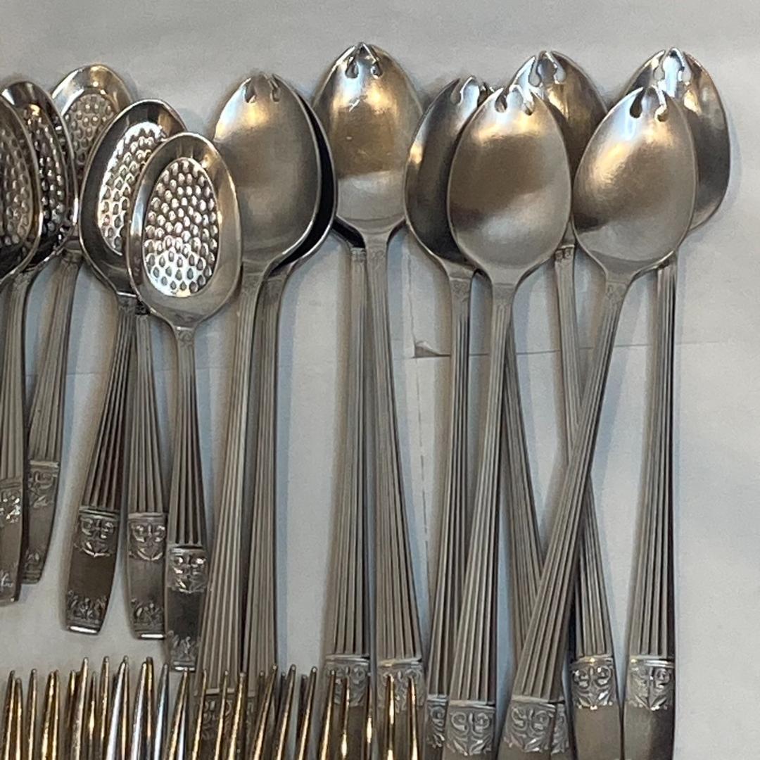 ラッキーウッド シルバープレート ステンレス カトラリー 100点セット 食器