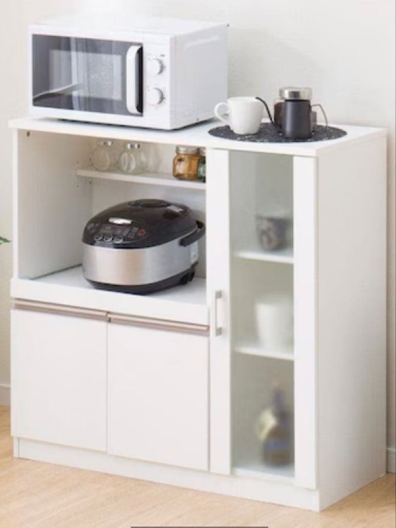 ホワイト レンジボード 幅90cm