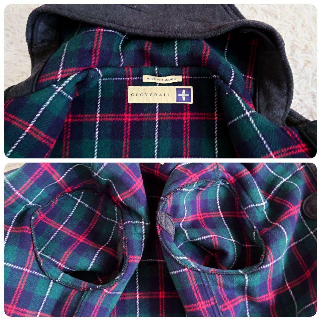 グローバーオール　ダッフルコート　グレー　裏地チェック　40　L相当　英国