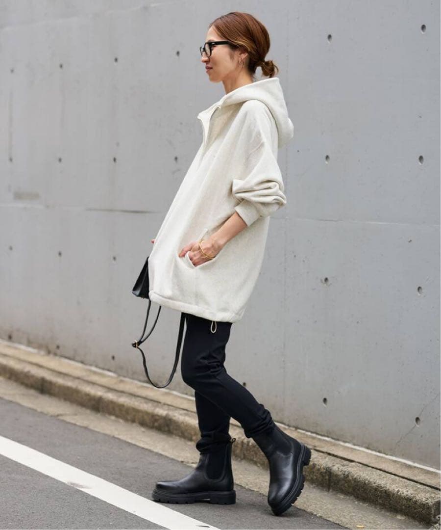 FRAMeWORK Champion 別注フードハーフジップドロストプルオーバー