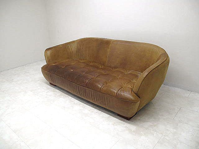 クラッシュゲート 「オピアム」 本革3人掛けソファ　 約38.5万