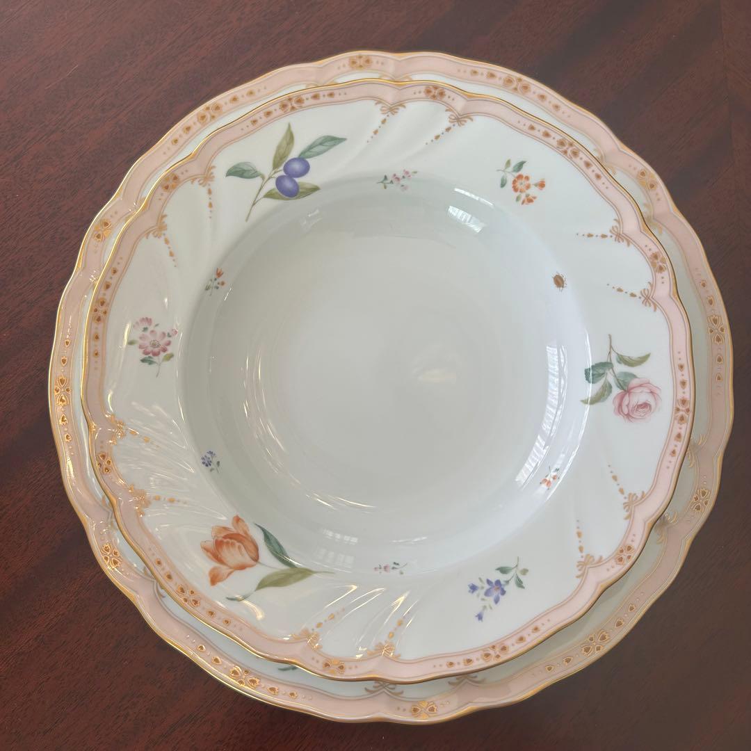 美品！ノリタケ メゾンフルール ディナー&スーププレート4枚セット