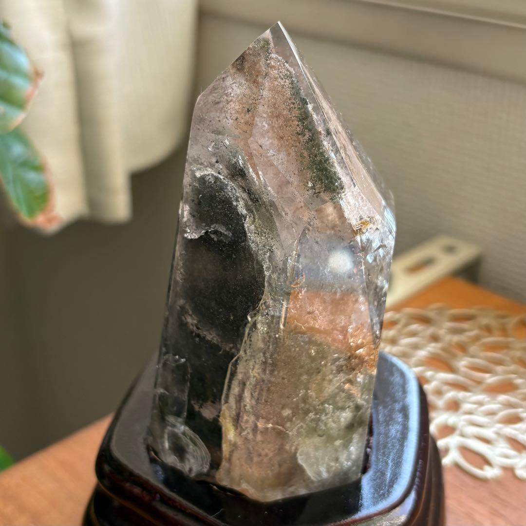 天然石 グリーン四季ガーデンクォーツ 原石置物522g