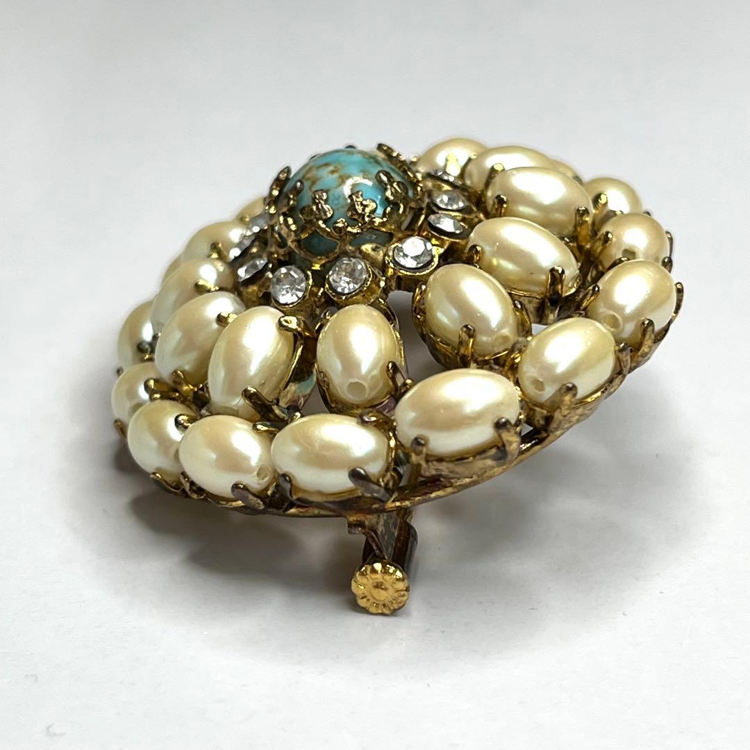 美品　Ornella オルネラ　パールブローチ　イタリア　コスチュームジュエリー
