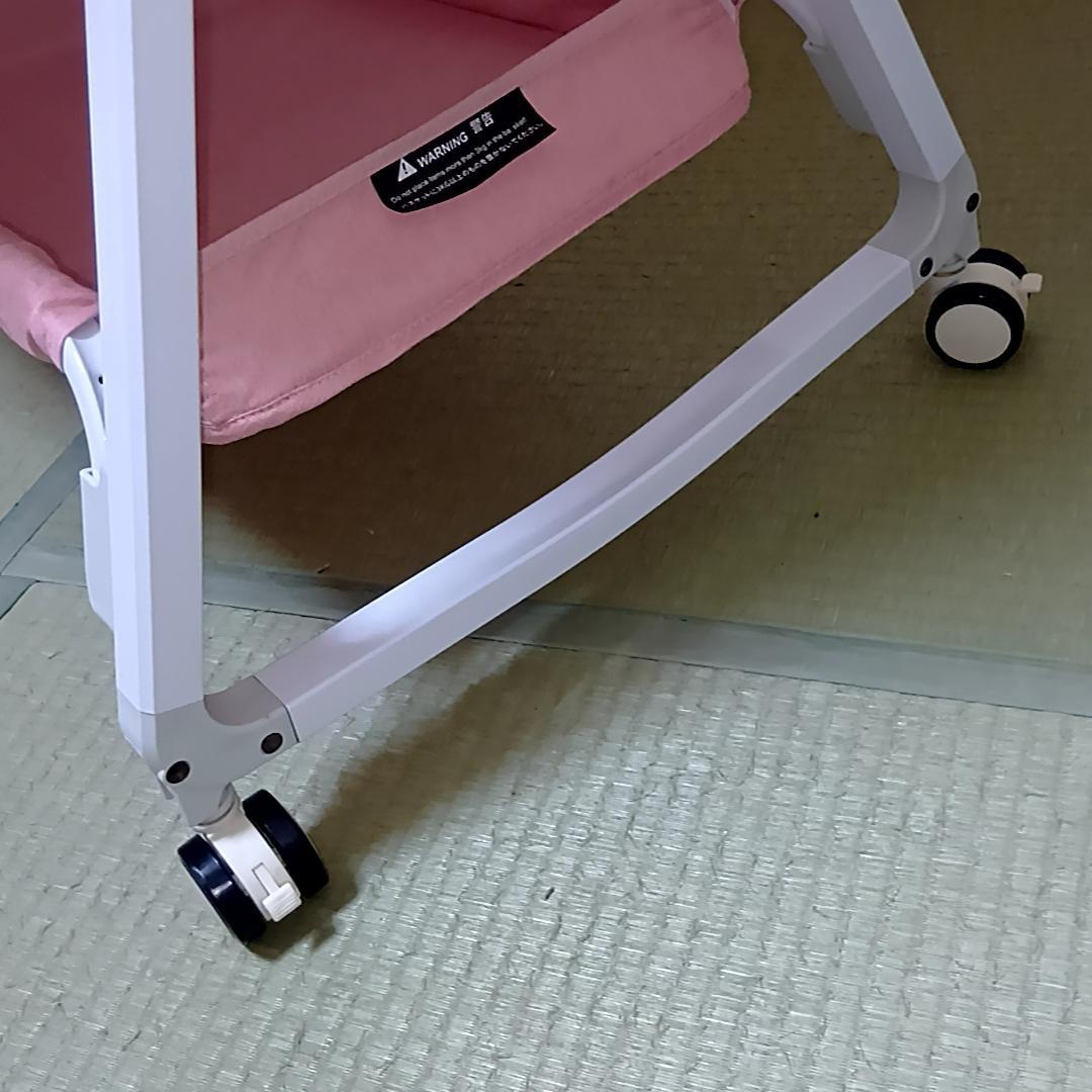 HZDMJ ベビーベッド ピンク　折りたたみ　取扱説明書付属