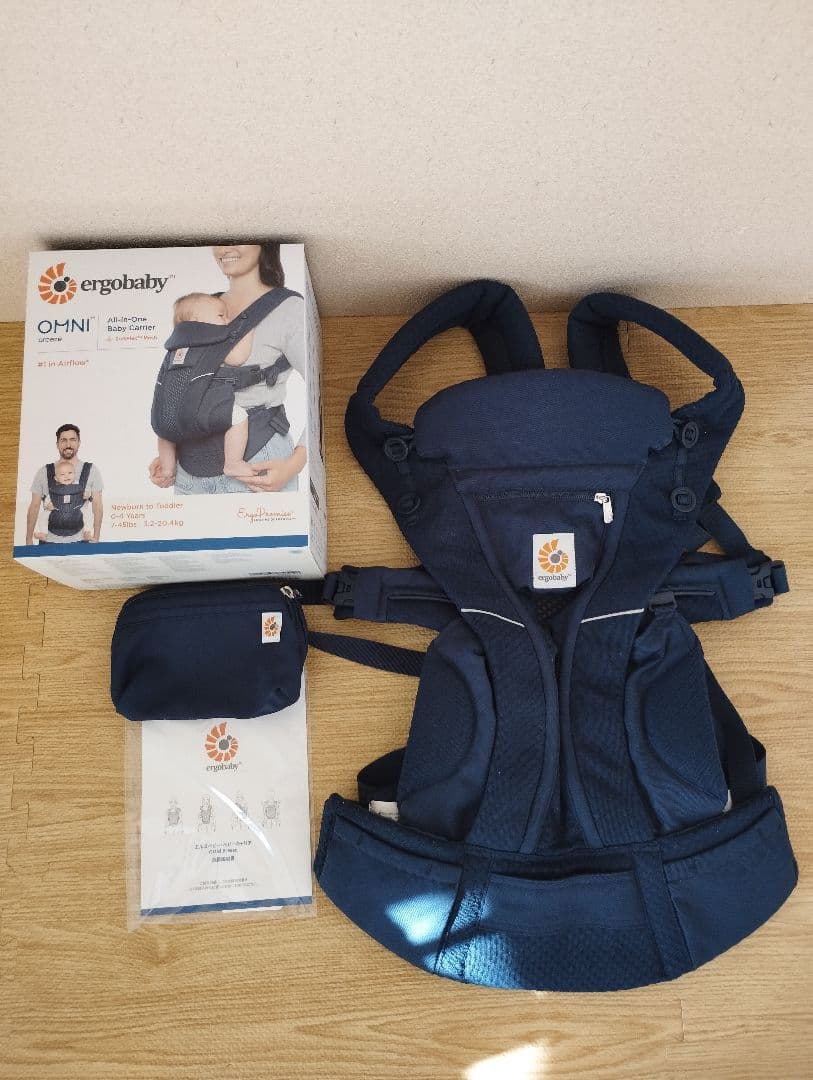 【美品】オムニブリーズ エルゴベビー　ミッドナイトブルー ネイビー 抱っこ紐