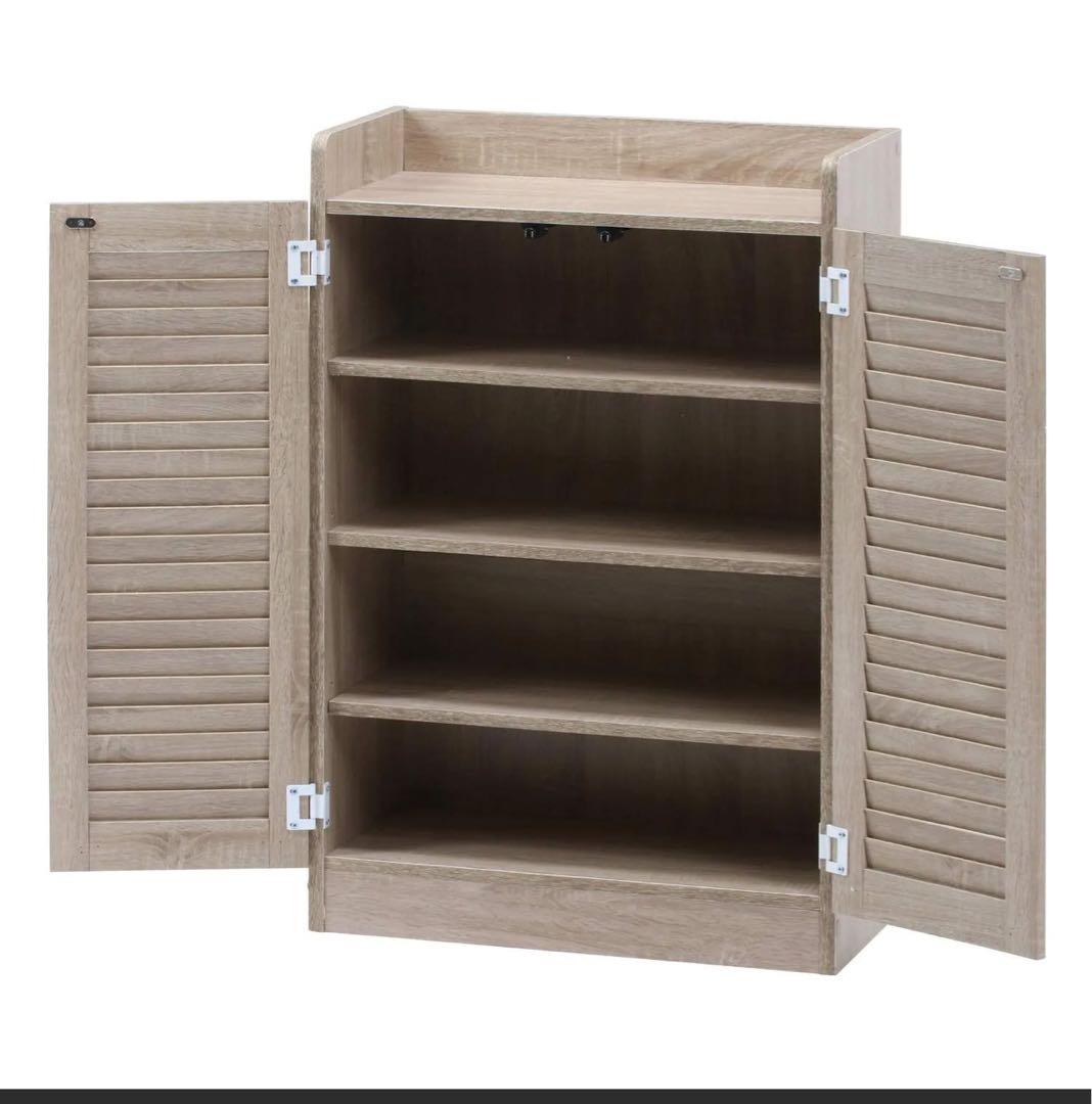 下駄箱 シューズラック 4段 組み立て完成タイプ