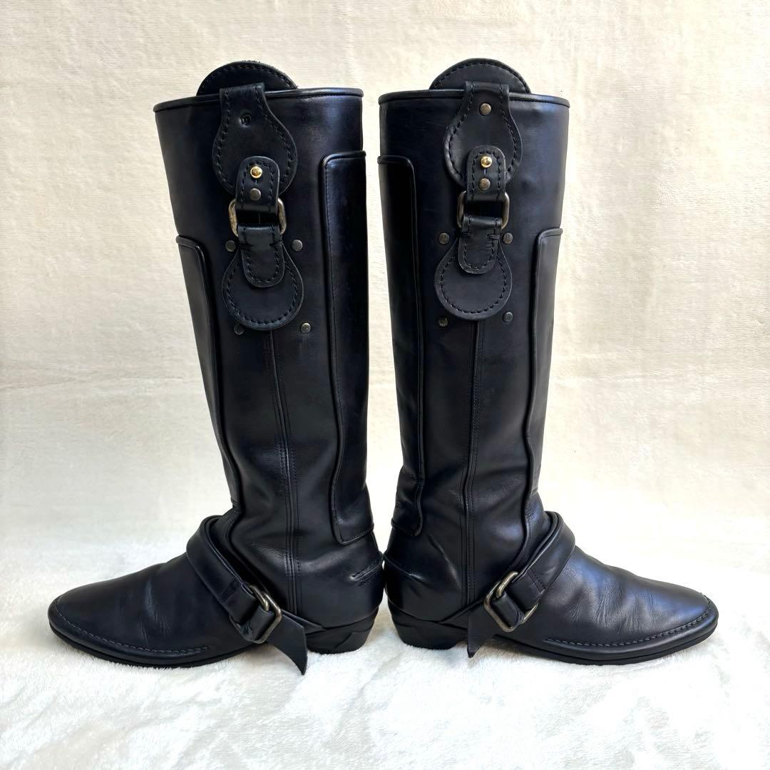 Pippi ピッピ 本革ロングエンジニアブーツ Vibram 黒 M 美品