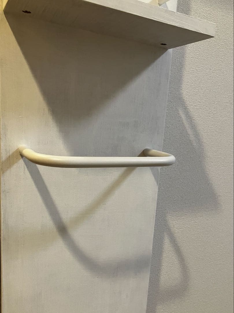 LOWYA突っ張り式姿見 全身鏡 収納付き ホワイト