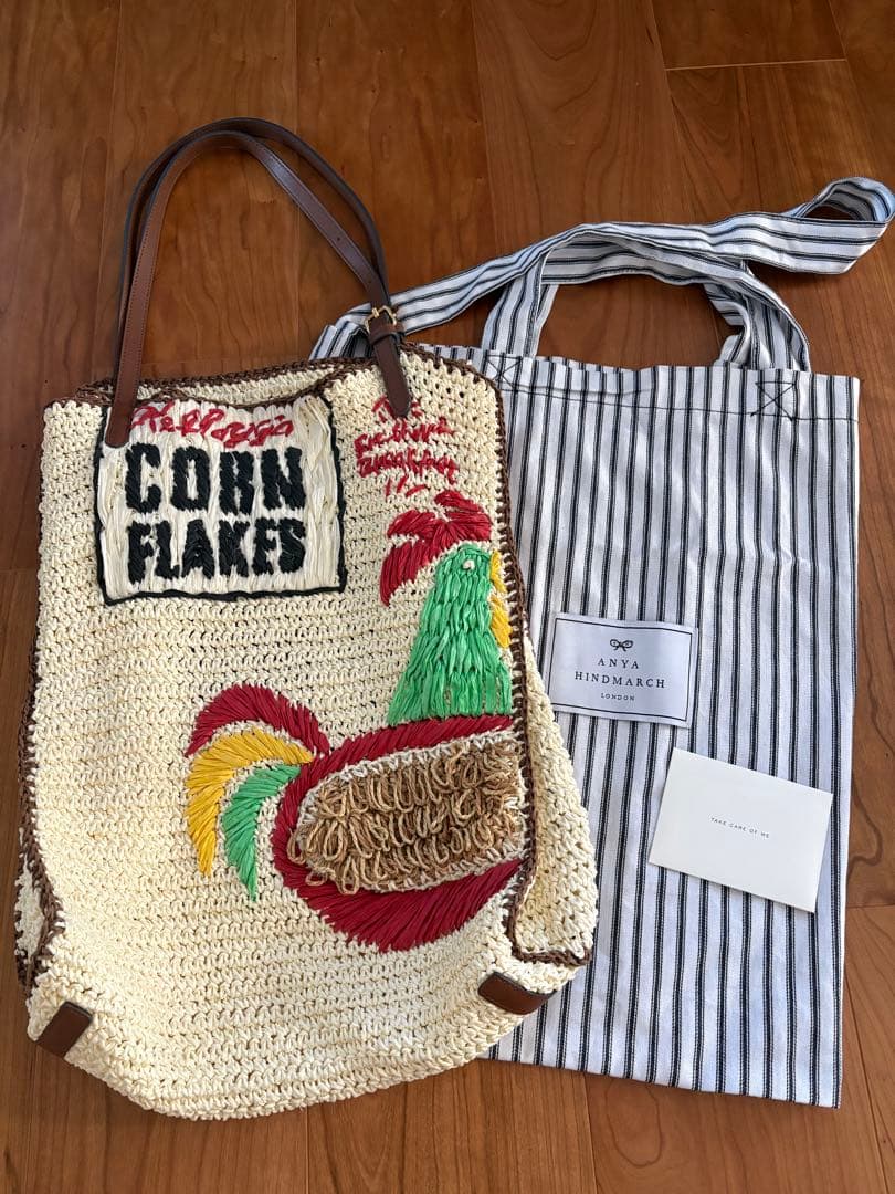 Anya Hindmarch コーンフレーク刺繍トートバッグ