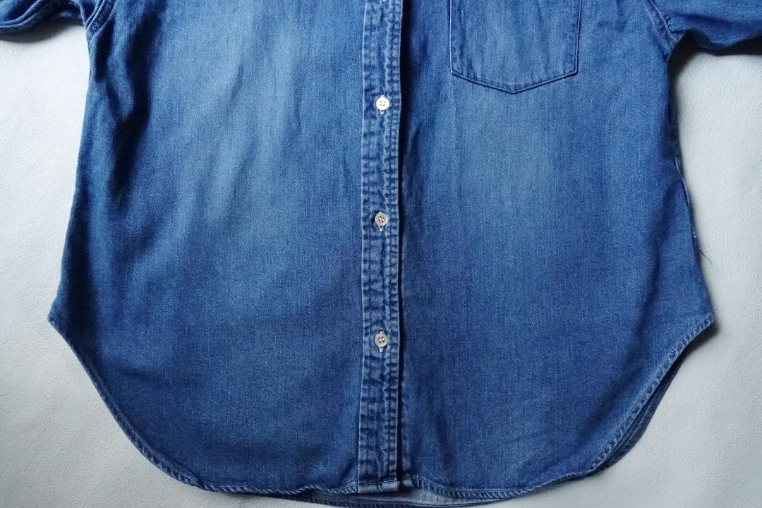 2024 美品ジャーナルスタンダードレサージュ☆8oz デニムシャツ F ブルー