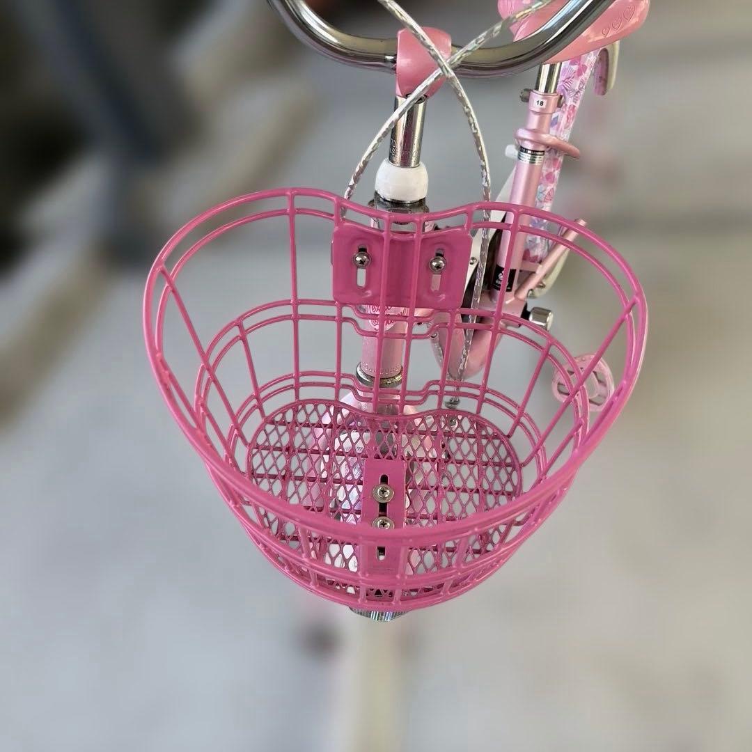 【引取限定】メゾピアノ子供用自転車 　18インチ　アサヒ限定ピンク　ヘルメット