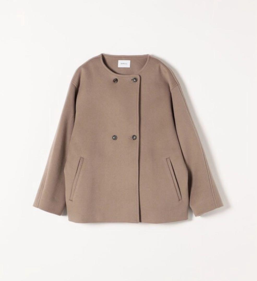 SHIPS any: ノンミュールジングウール ノーカラー ショート コート