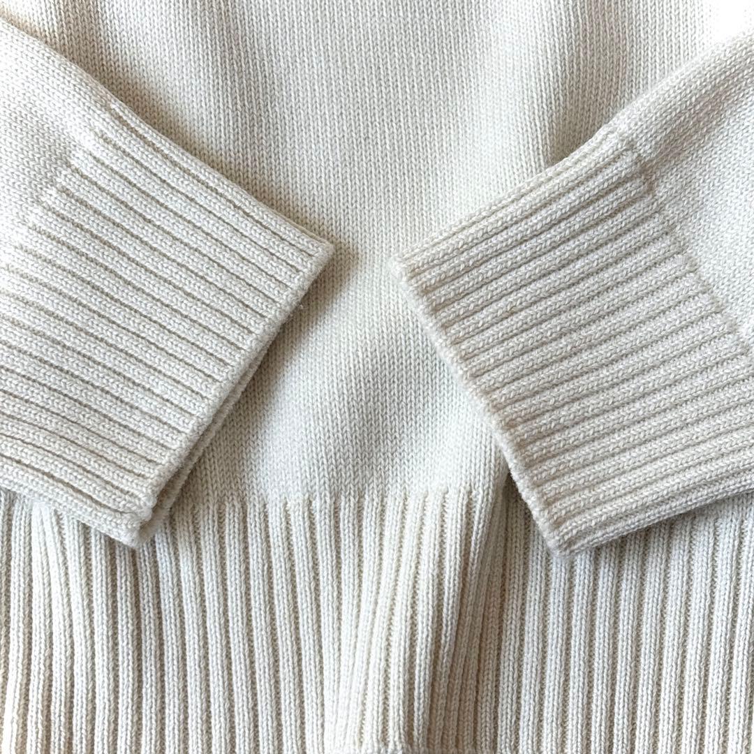 美品 イレーヴ Y 日本製 サイズ4 ウール モックネック ニット セーター 白