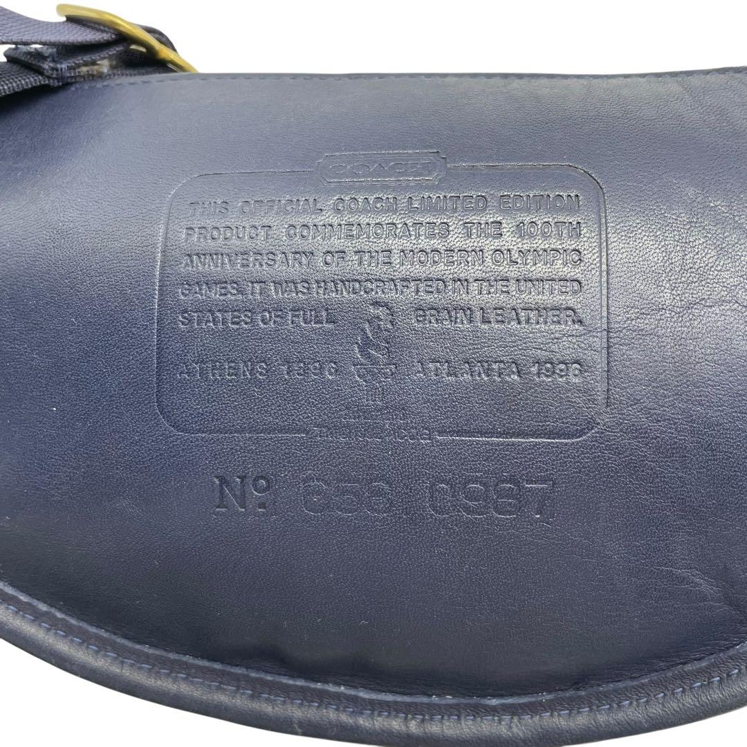 オールドコーチ 0987 ショルダーバッグ アトランタ 三日月 レザー 紺色