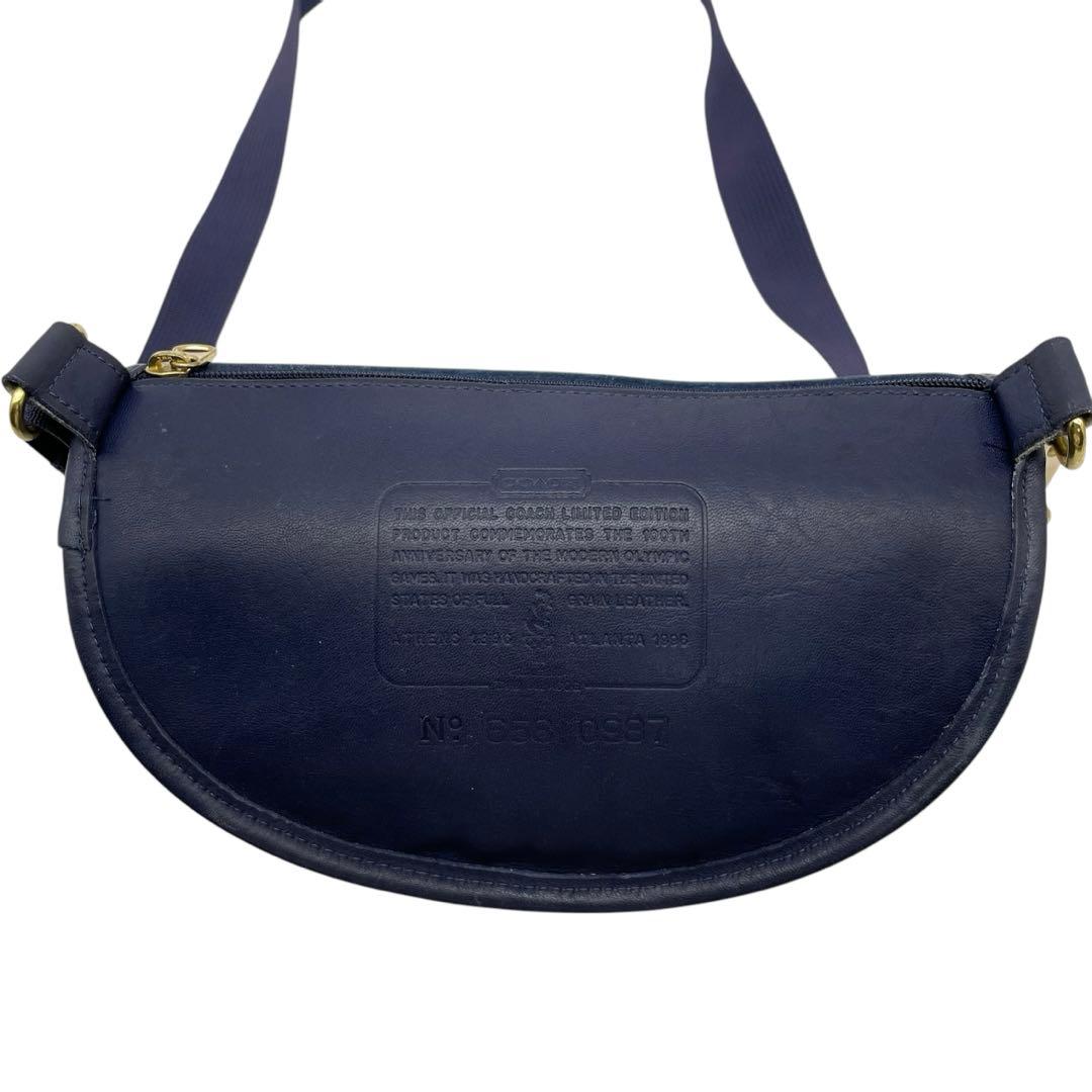 オールドコーチ 0987 ショルダーバッグ アトランタ 三日月 レザー 紺色