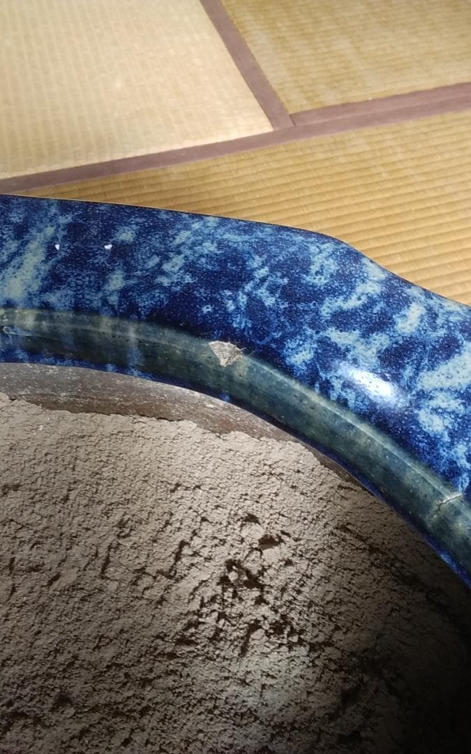 直径４５㎝ 陶器製の火鉢 昭和レトロ アンティーク ヴィンテージ