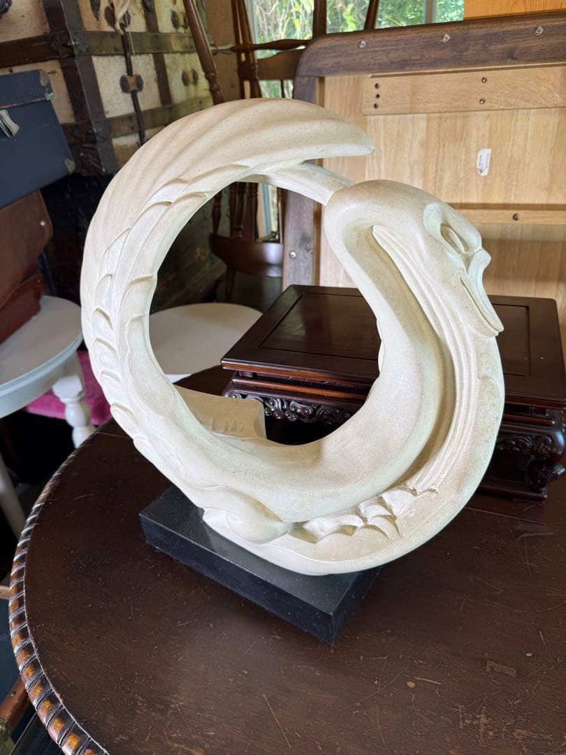 A.DANIEL アールデコ彫刻 大型オブジェ 1989 スワン フェニックス