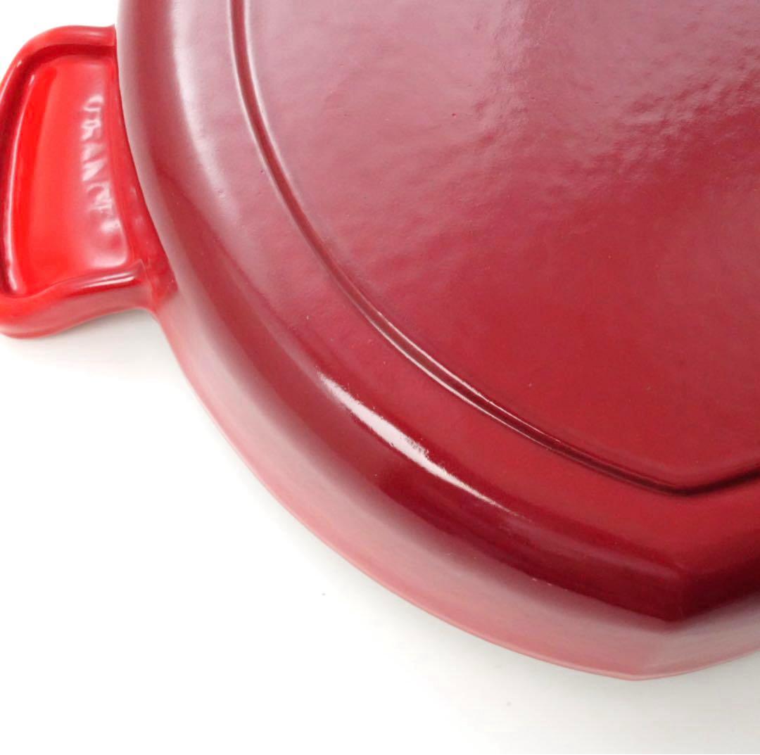 【美品】LE CREUSET　プレートダムール チェリーレッド　18cm