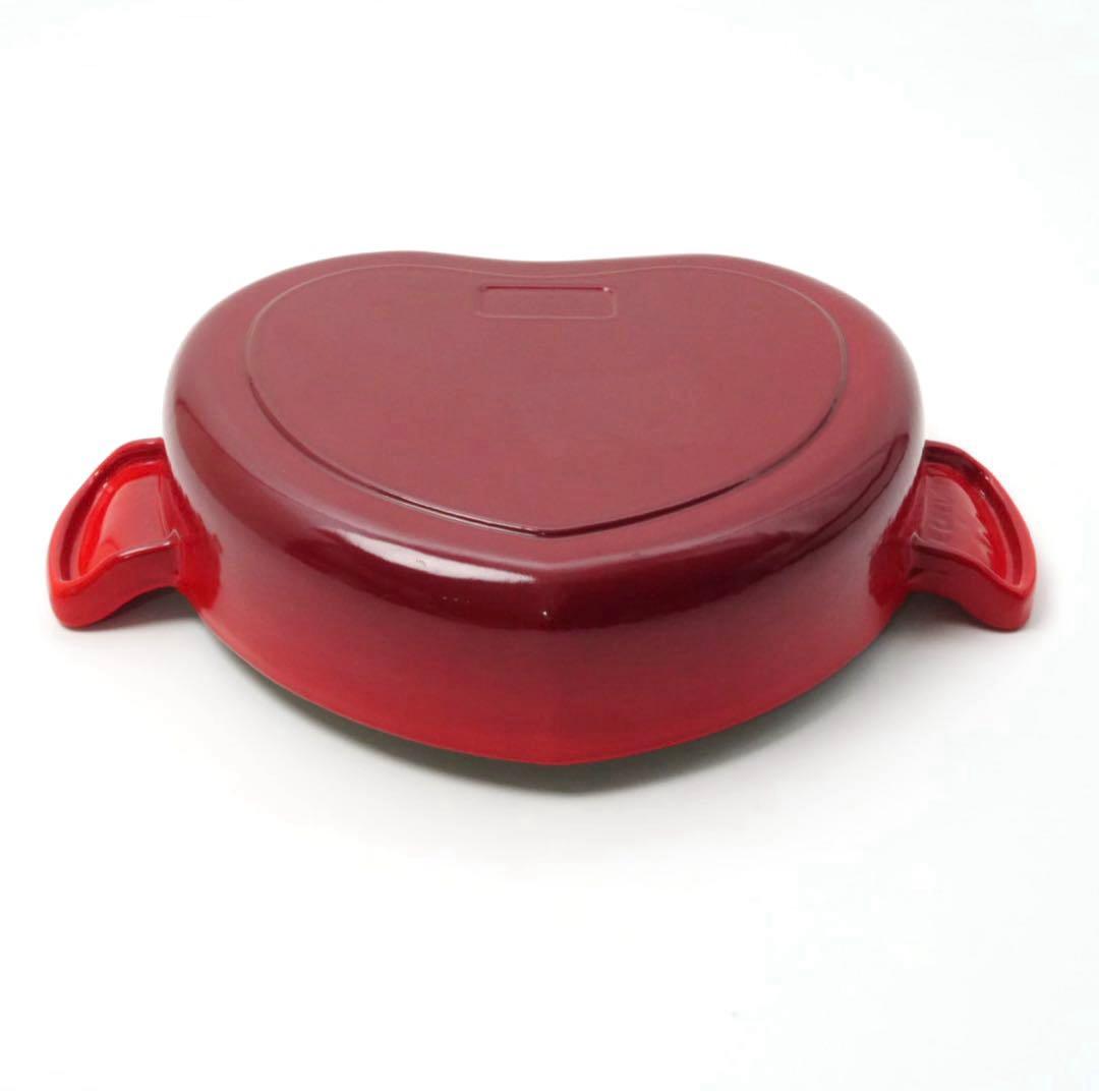 【美品】LE CREUSET　プレートダムール チェリーレッド　18cm